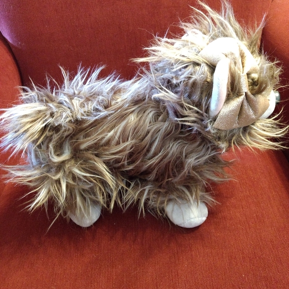 The Petting Zoo Holiday Yorkie "Chestnut" Dog Plush 12" Brown - Picture 6 of 10